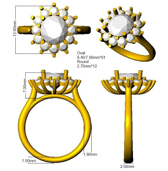 SR3428 — Ring - 9k Yellow Gold detail