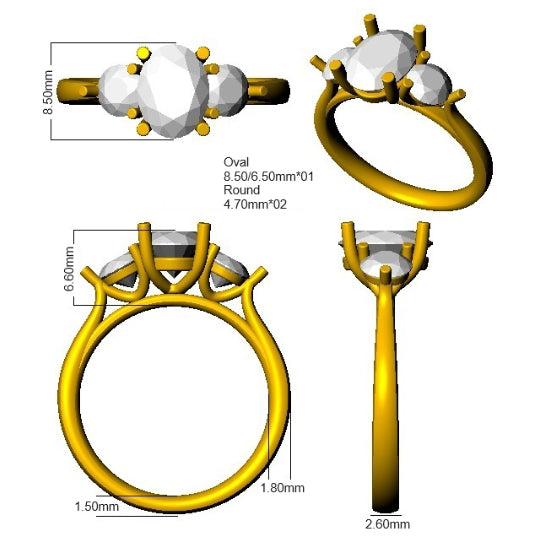 SR3429 — Ring - 9k Yellow Gold detail