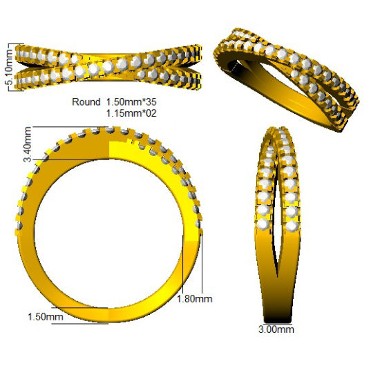 SR3438 — Ring - 9k Yellow Gold detail