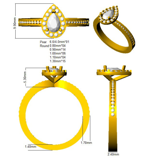 SR344 — Ring - 9k Yellow Gold detail