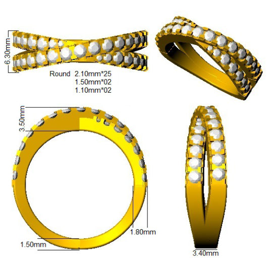 SR3440 — Ring - 9k Yellow Gold detail