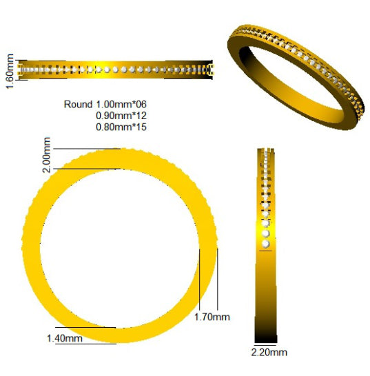 SR344A — Ring - 9k Yellow Gold detail