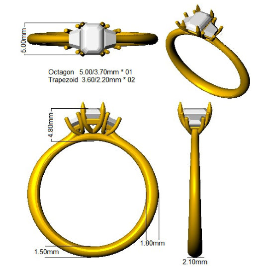 SR3468 — Ring - 9k Yellow Gold detail