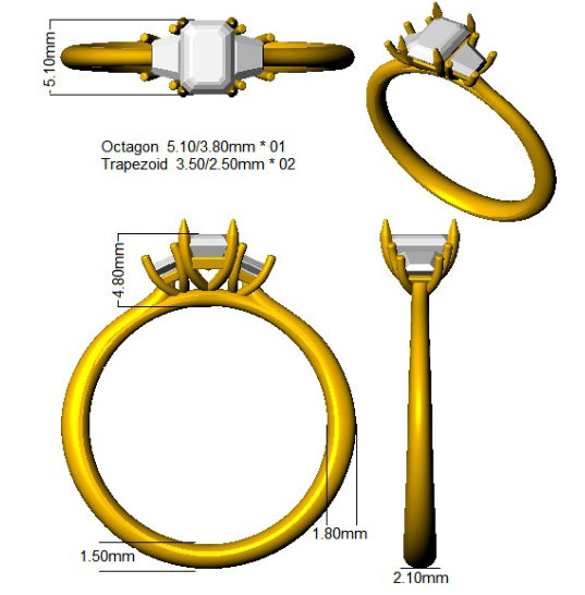 SR3469 — Ring - 9k Yellow Gold detail