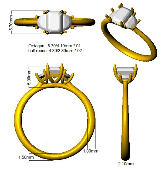 SR3470 — Ring - 9k Yellow Gold detail