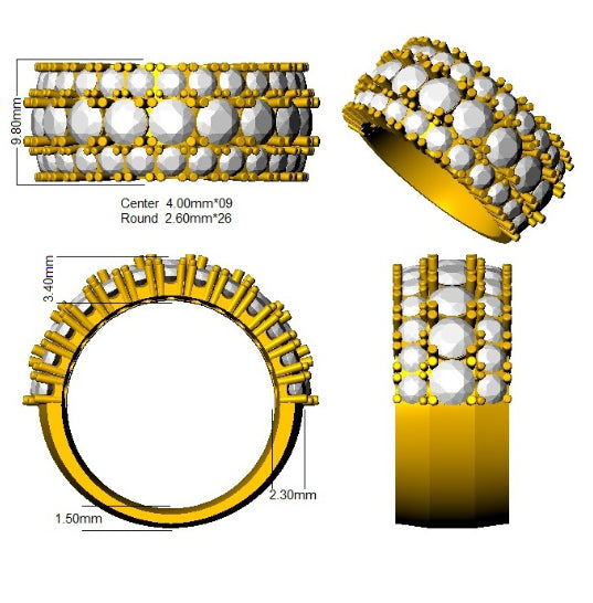 SR3478 — Ring - 9k Yellow Gold detail