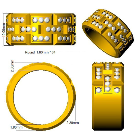 SR3479 — Ring - 9k Yellow Gold detail