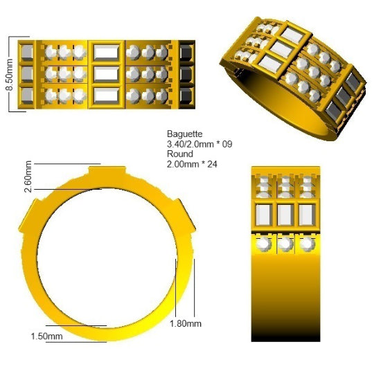 SR3480 — Ring - 9k Yellow Gold detail