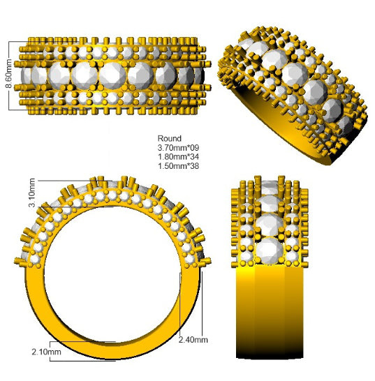 SR3490 — Ring - 9k Yellow Gold detail
