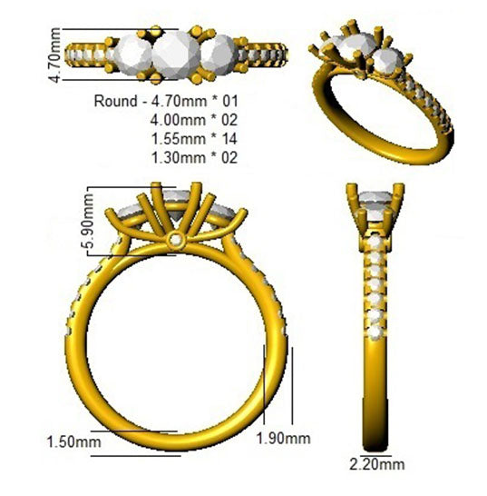 SR35 — Ring - 9k Yellow Gold detail