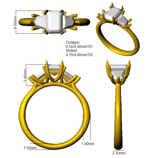 SR3501 — Ring - 9k Yellow Gold detail