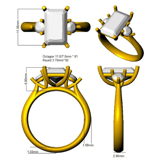 SR351 — Ring - 9k Yellow Gold detail