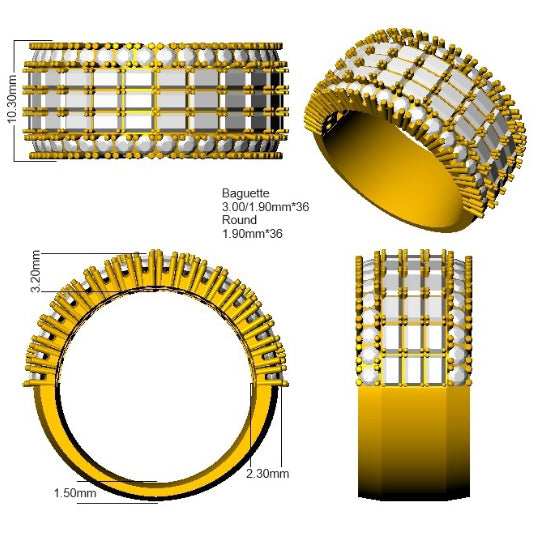 SR3514 — Ring - 9k Yellow Gold detail