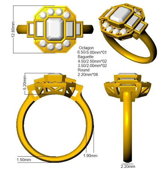 SR3518 — Ring - 9k Yellow Gold detail