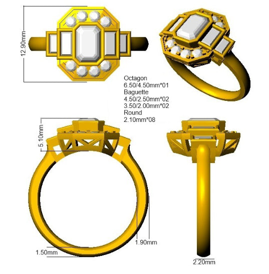 SR3519 — Ring - 9k Yellow Gold detail
