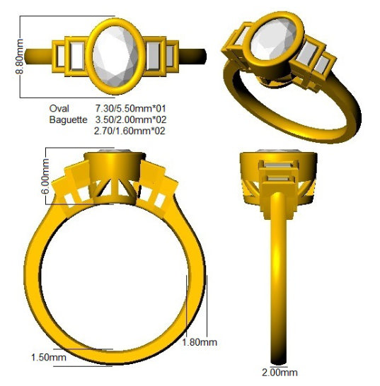 SR3520 — Ring - 9k Yellow Gold detail
