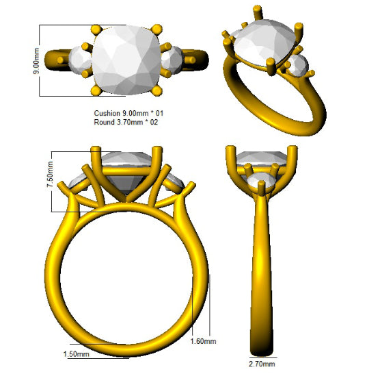 SR353 — Ring - 9k Yellow Gold detail