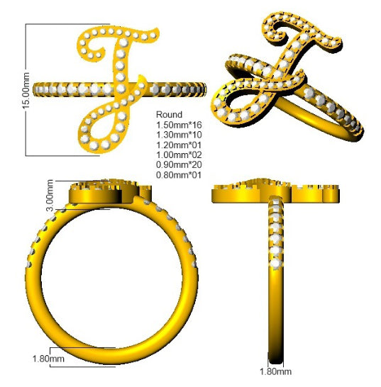 SR3533-J — Ring - 9k Yellow Gold detail