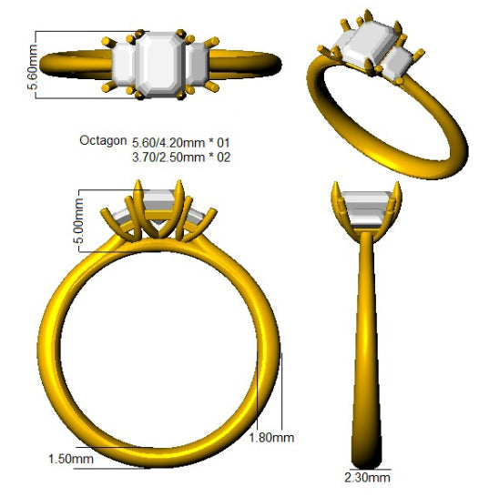 SR3538 — Ring - 9k Yellow Gold detail
