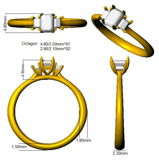 SR3539 — Ring - 9k Yellow Gold detail