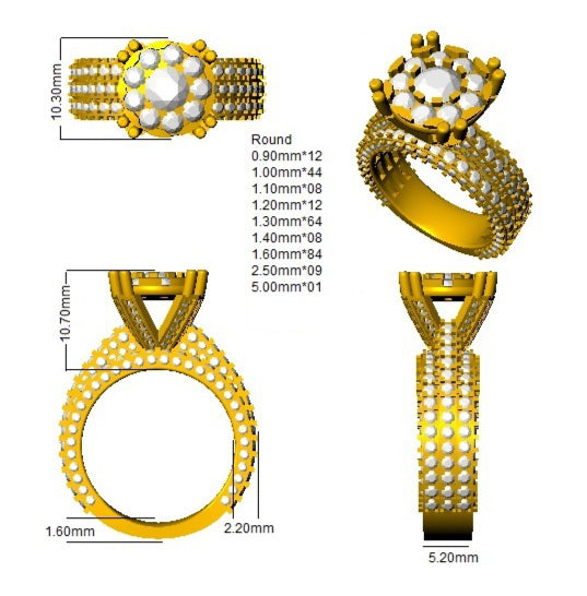 SR354 — Ring - 9k Yellow Gold detail