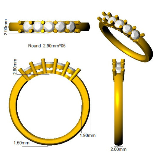 SR3557 — Ring - 9k Yellow Gold detail