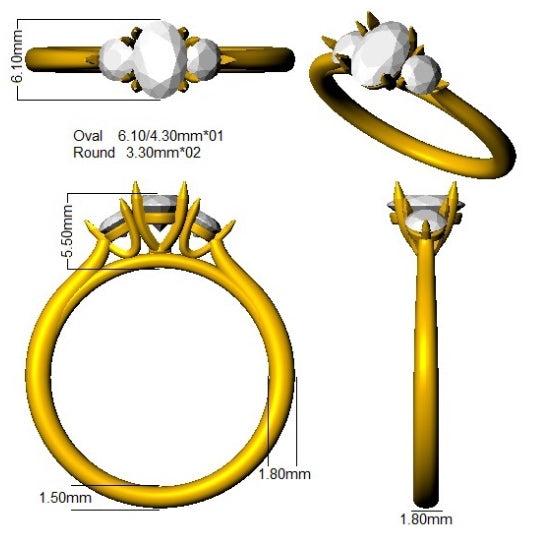 SR3567 — Ring - 9k Yellow Gold detail