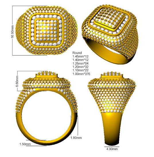 SR3572 — Ring - 9k Yellow Gold detail