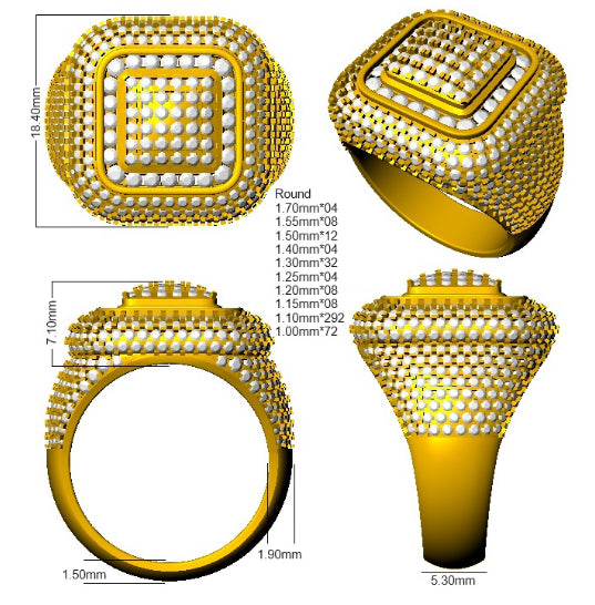SR3573 — Ring - 9k Yellow Gold detail