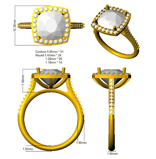 SR359 — Ring - 9k Yellow Gold detail