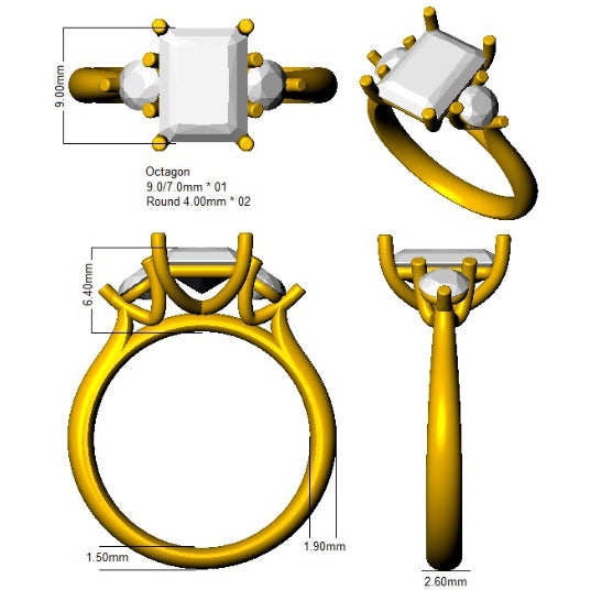 SR36 — Ring - 9k Yellow Gold detail