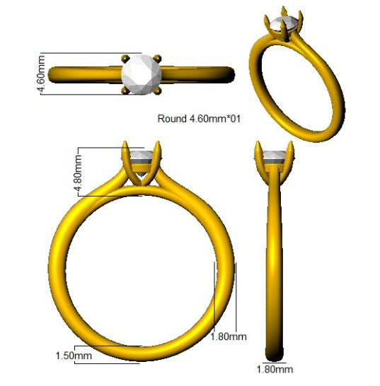 SR3634 — Ring - 9 KT Yellow Gold detail