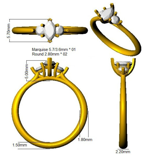 SR3653 — Ring - 9k Yellow Gold detail