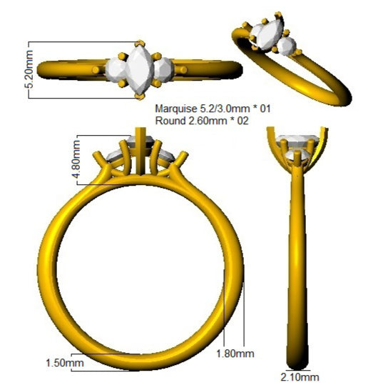SR3659 — Ring - 9k Yellow Gold detail