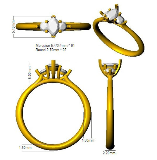 SR3660 — Ring - 9k Yellow Gold detail