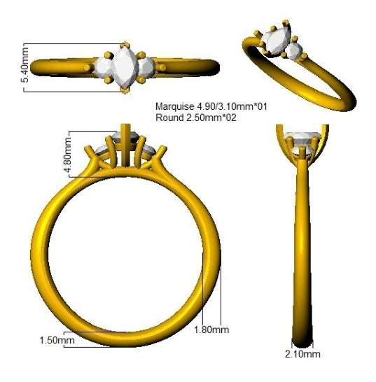 SR3661 — Ring - 9k Yellow Gold detail