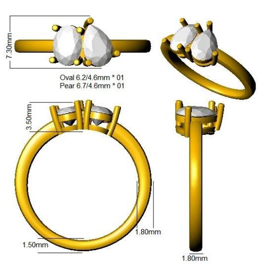 SR3662 — Ring - 9k Yellow Gold detail