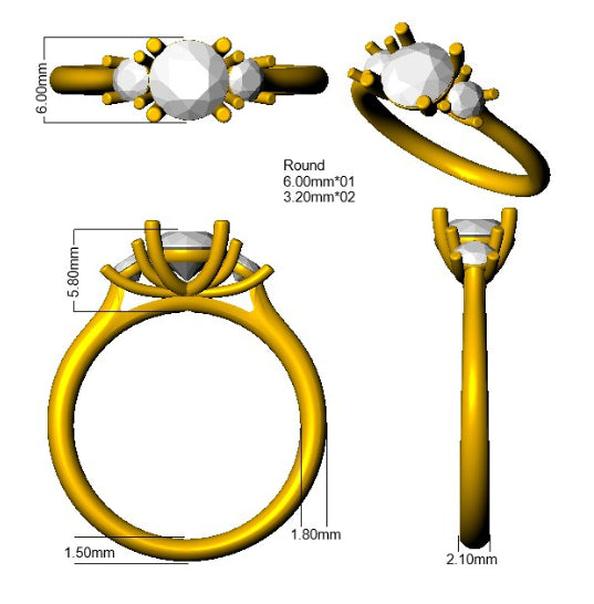 SR3667 — Ring - 9k Yellow Gold detail