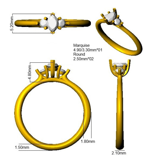 SR3673 — Ring - 9k Yellow Gold detail