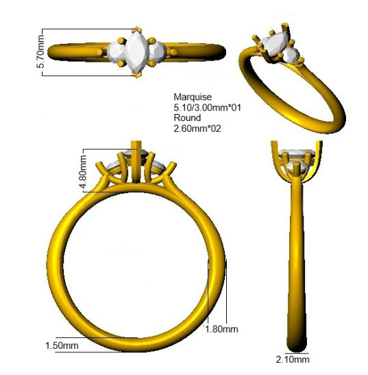 SR3674 — Ring - 9k Yellow Gold detail