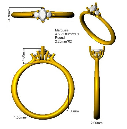 SR3675 — Ring - 9k Yellow Gold detail