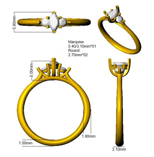 SR3676 — Ring - 9k Yellow Gold detail