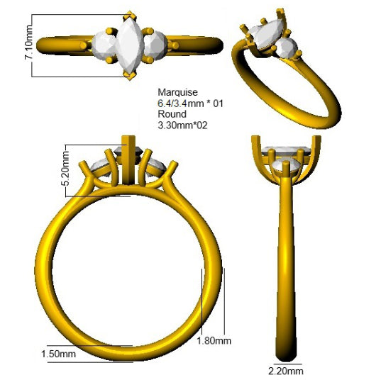 SR3677 — Ring - 9k Yellow Gold detail
