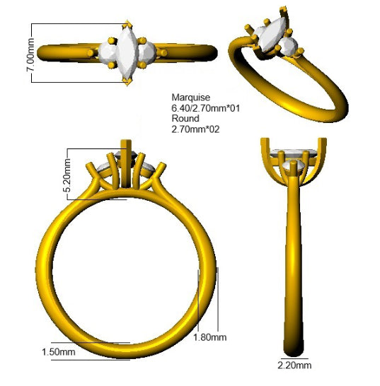 SR3678 — Ring - 9k Yellow Gold detail