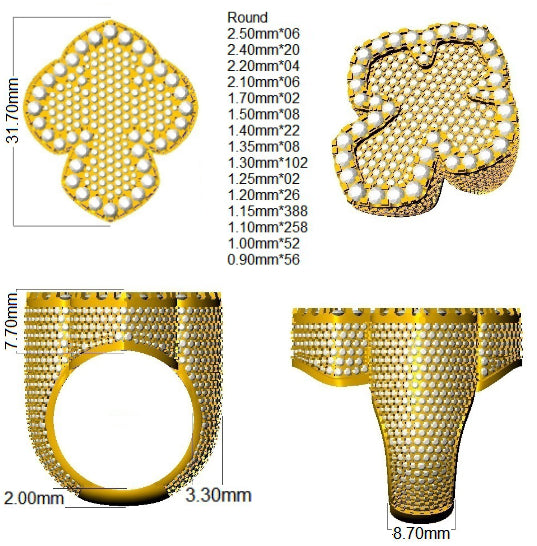 SR3683 — Ring - 9k Yellow Gold detail
