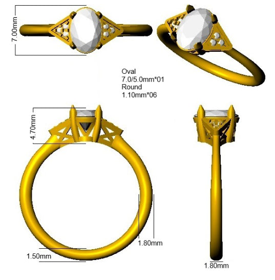 SR3684 — Ring - 9k Yellow Gold detail