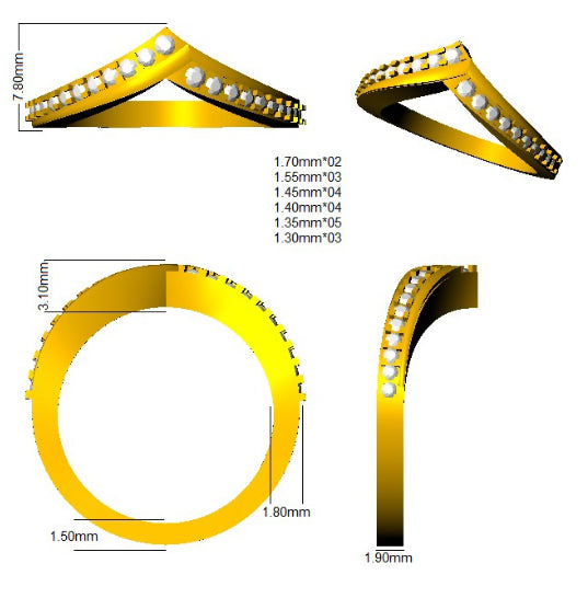 SR3694 — Ring - 9k Yellow Gold detail