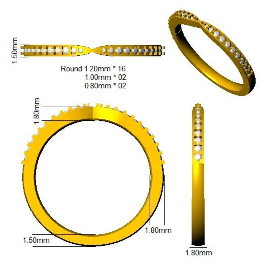 SR3695 — Ring - 9k Yellow Gold detail
