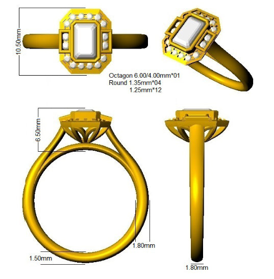 SR3712 — Ring - 9k Yellow Gold detail