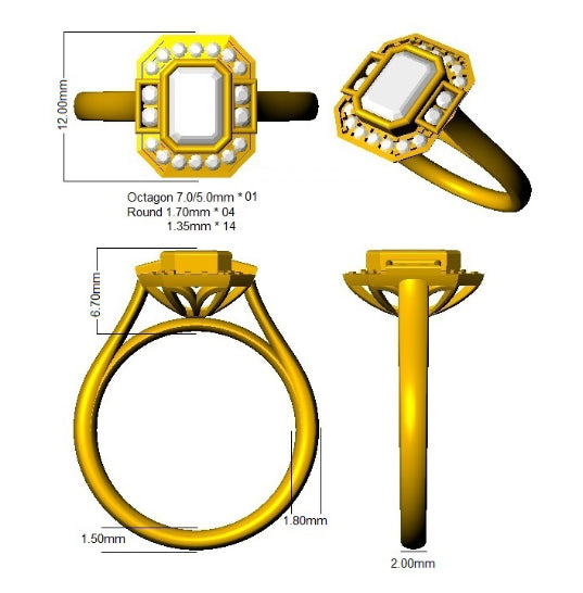 SR3713 — Ring - 9k Yellow Gold detail